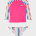 Girls 8-16 Holy Stripe Long Sleeve Rash Vest