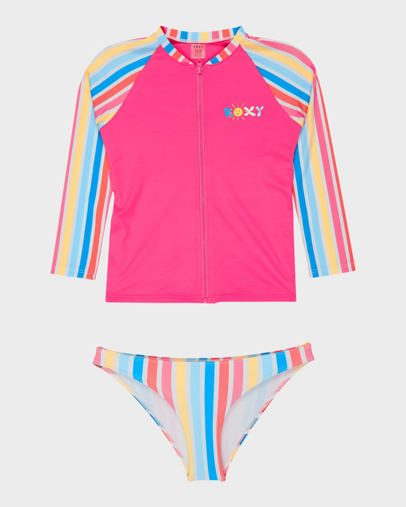 Girls 8-16 Holy Stripe Long Sleeve Rash Vest
