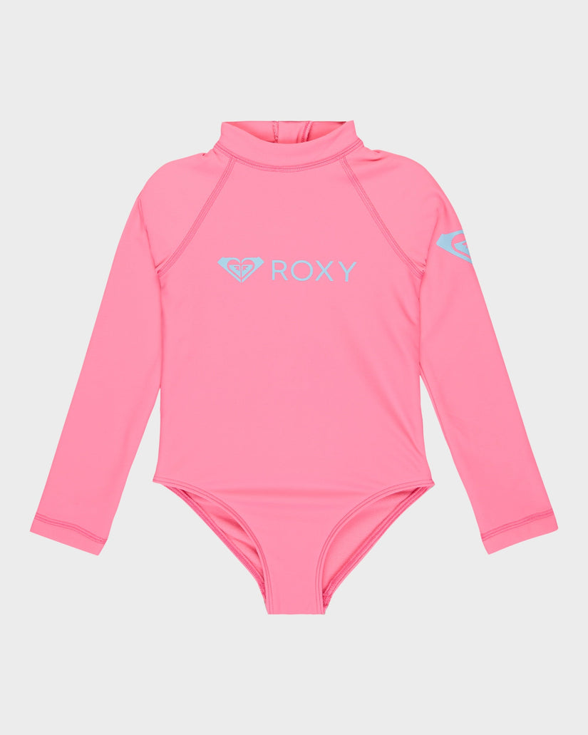 Girls 8-16 Heater Long Sleeve Onesie Rash Vest