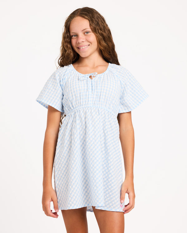 Girls 8-16 Coastal Check Mini Dress