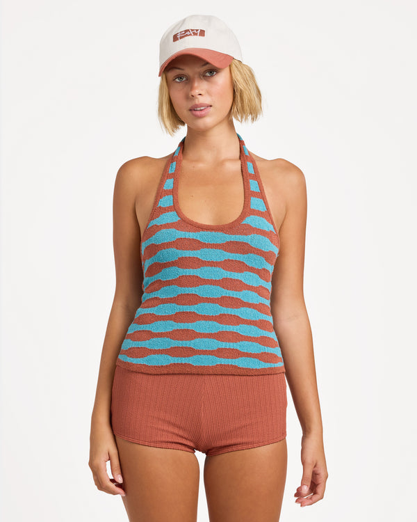 Womens Dunes Knit Halter Top