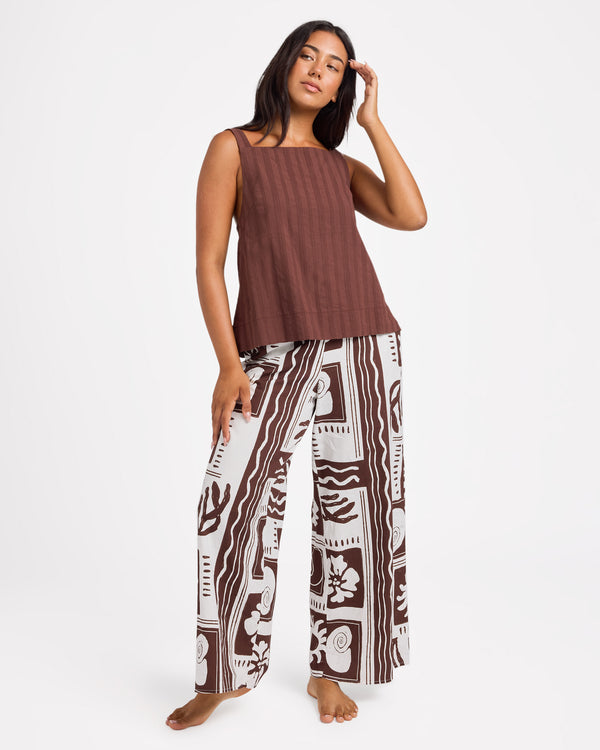 Womens Cowrie Elastic Waist Pants