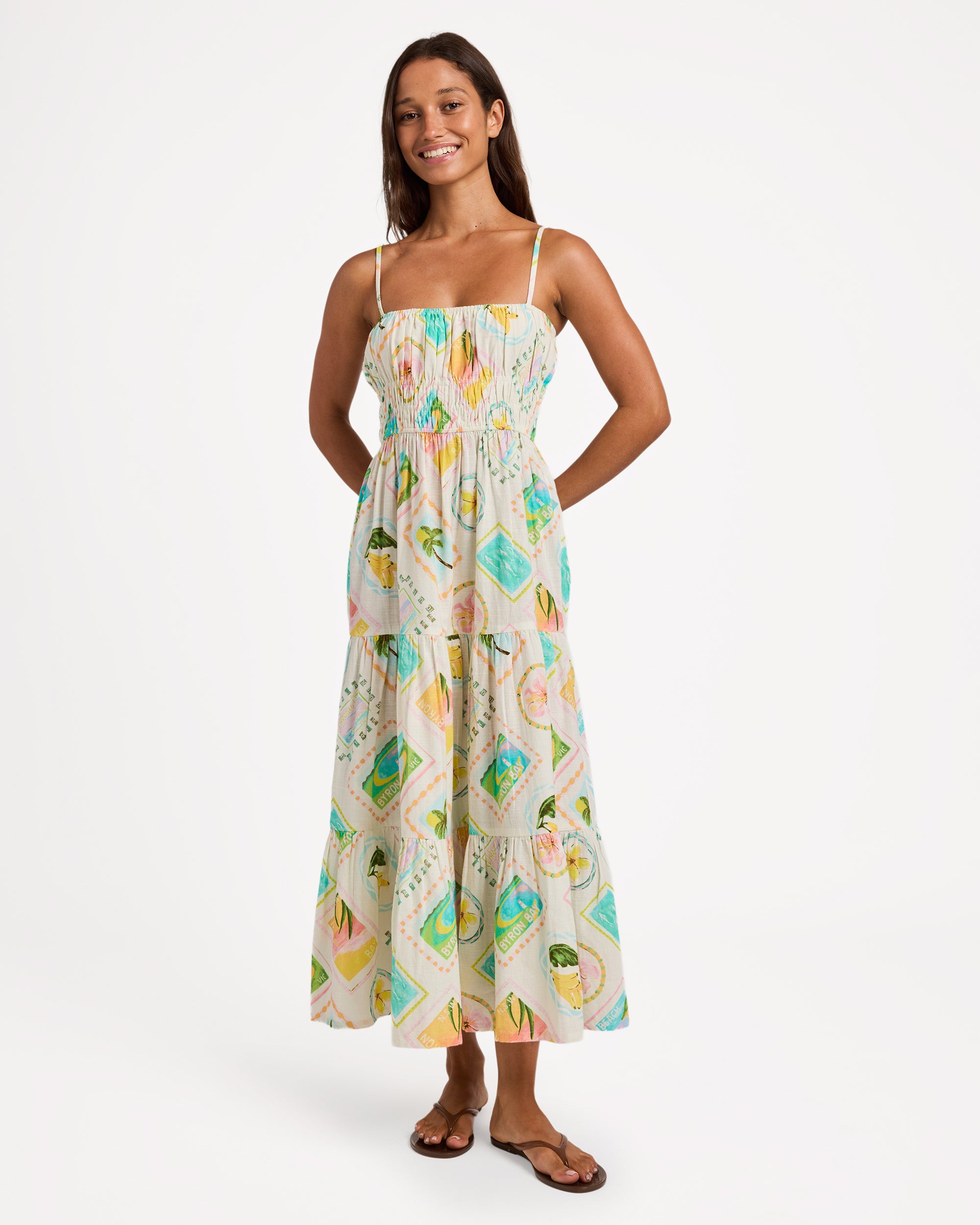 Womens Postcards Maxi Dress