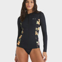 Womens Mix Print Full Zip Long Sleeve Rash Vest