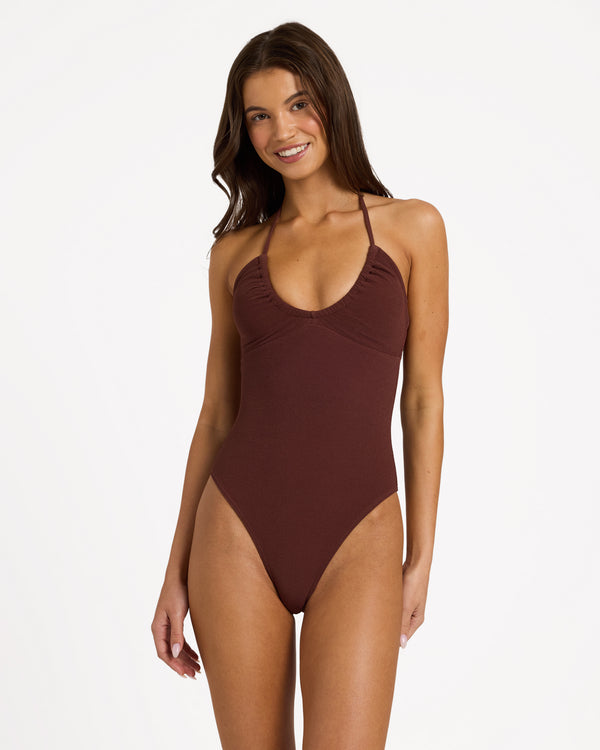 Womens Palm Shadows One Piece Swimsuit
