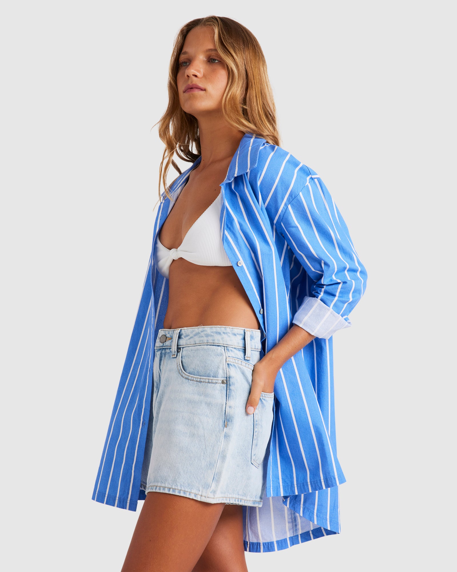 Womens Sun And Sand Beach Shirt Cover-Up