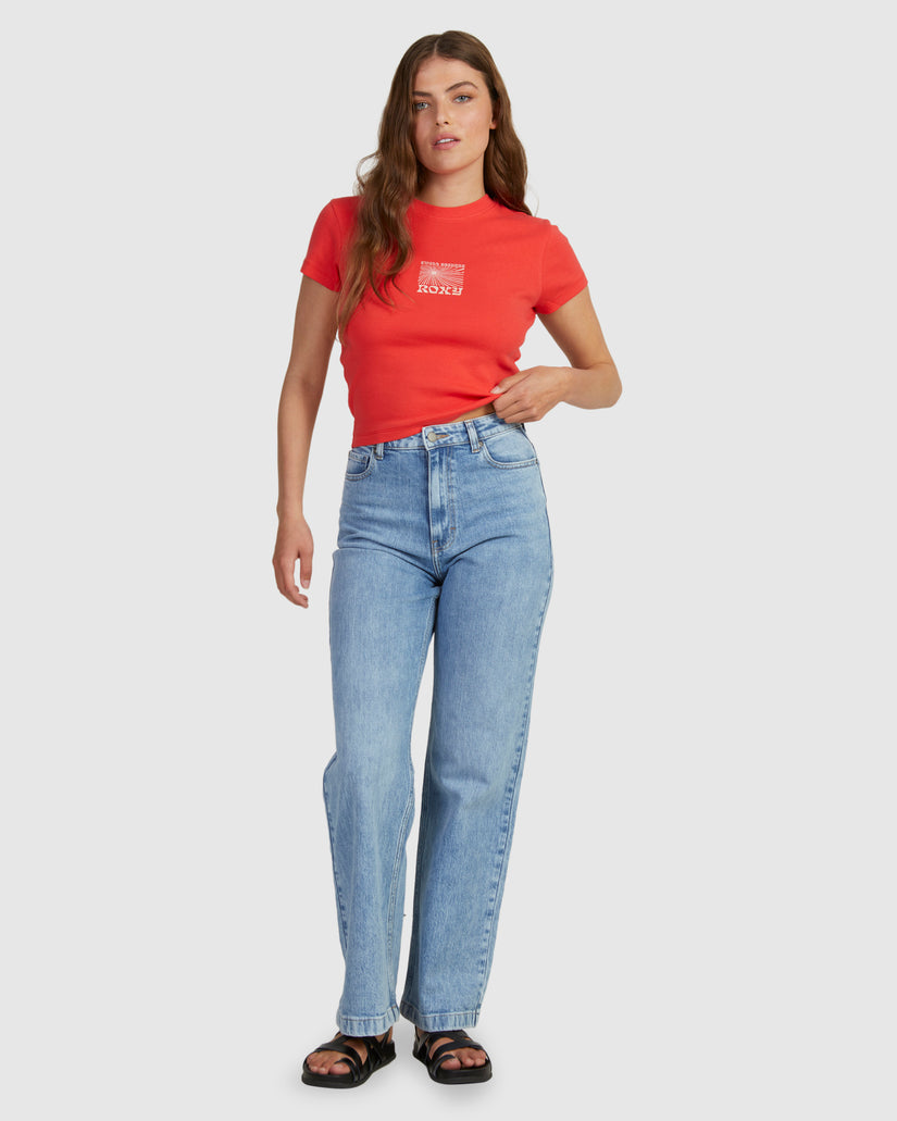 Womens Summertime Glow Baby Tee T-Shirt