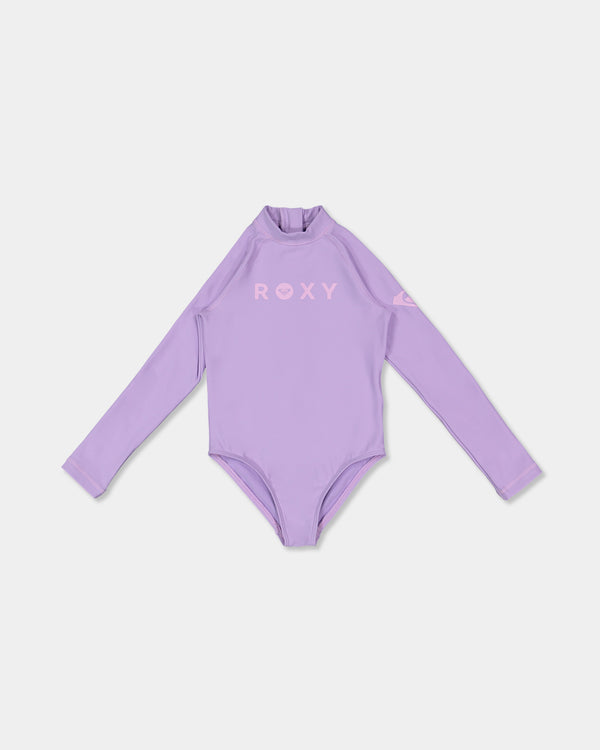 Girls 2-7 Heater Long Sleeve One Piece Swimsuit