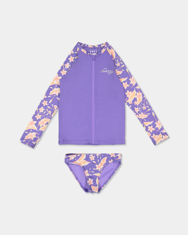 Girls 2-7 Plumeria Love Long Sleeve Rashguard
